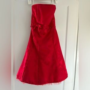 Juniors Red Strapless Size 1 Jessica McClintock for Gunne Sax